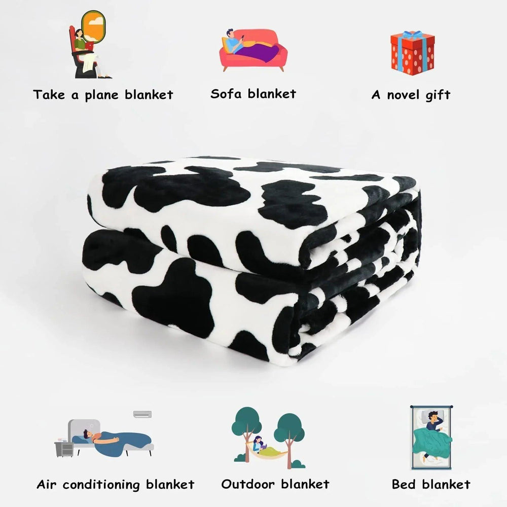 Cow Print Blanket Flannel Blanket EX-STOCK Canada