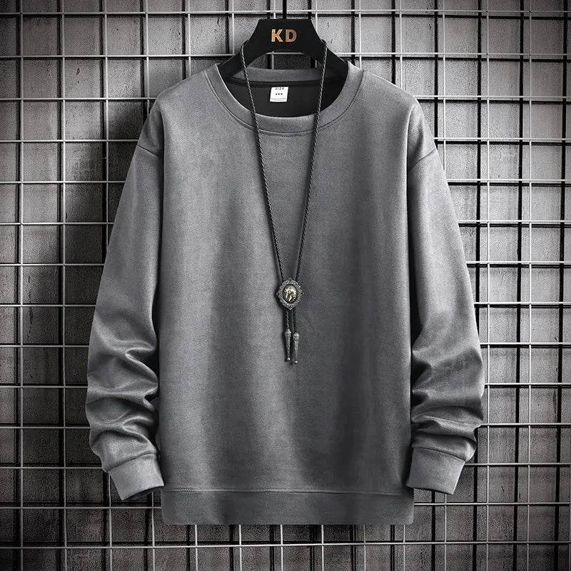 Suede Sweatshirt Men's Spring And Autumn New American Style Pullover - EX-STOCK Canada
