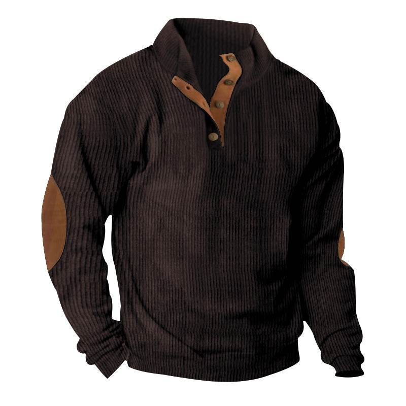 Corduroy Casual Stand Collar Long-sleeved Sweater men - EX-STOCK Canada