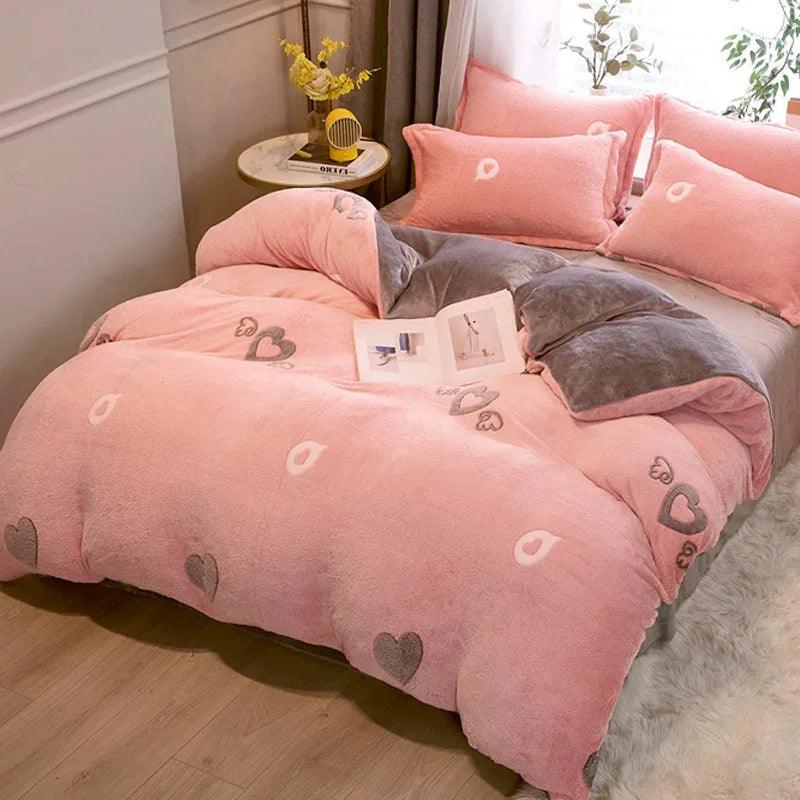Ensemble de couette en lait simple épaissi housse de couette double faceEX-STOCK Canada