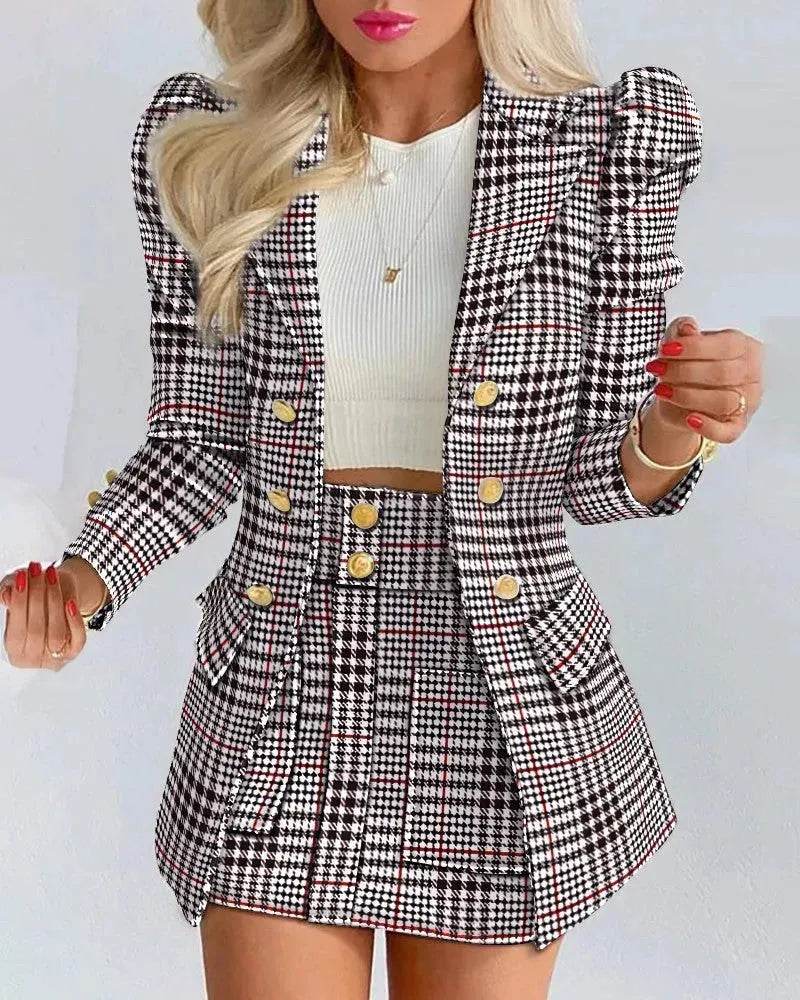 Women Slim fitted Formal Fashion Short Skirt suit co ord skirt set for women - EX-STOCK Canada