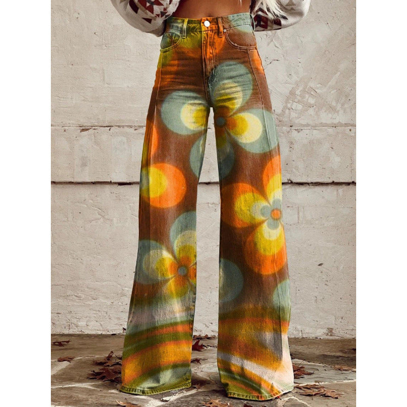 Women's Simple Pants With A Printed Pattern
