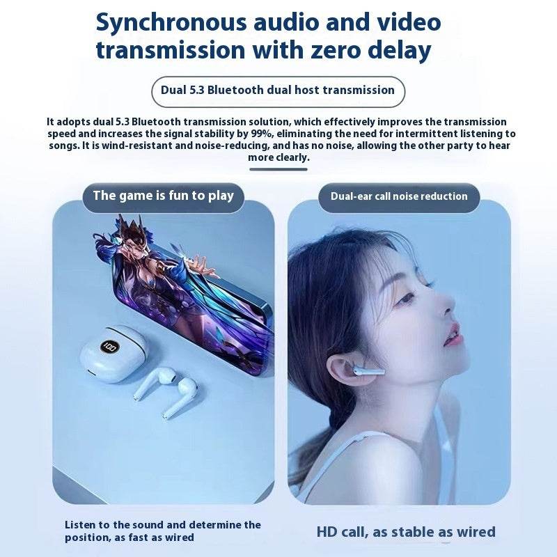 Wireless Bluetooth earphone Noise-canceling Wireless earbuds Low Latency High Sound Quality - EX-STOCK Canada