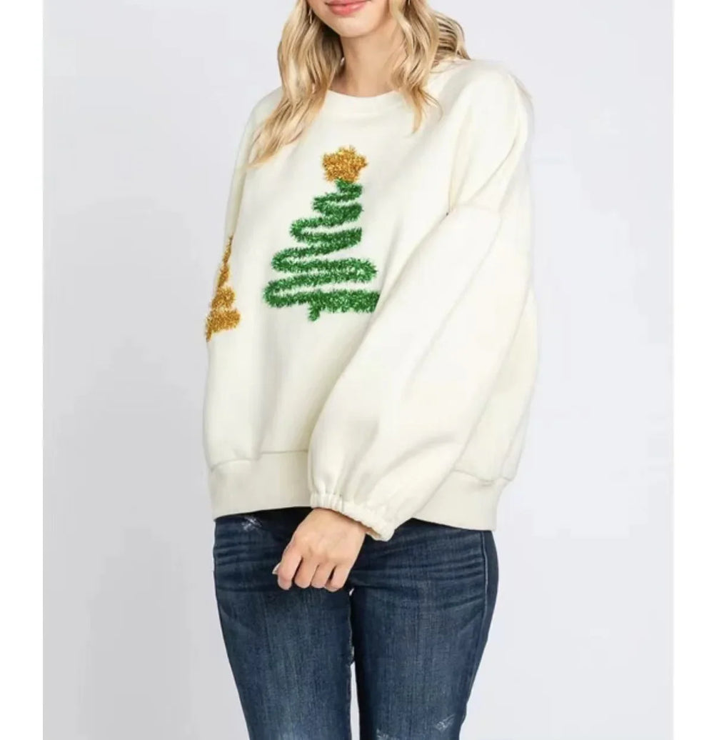 Women's Christmas Tree Casual Pullover Long Sleeve Sweater EX-STOCK Canada