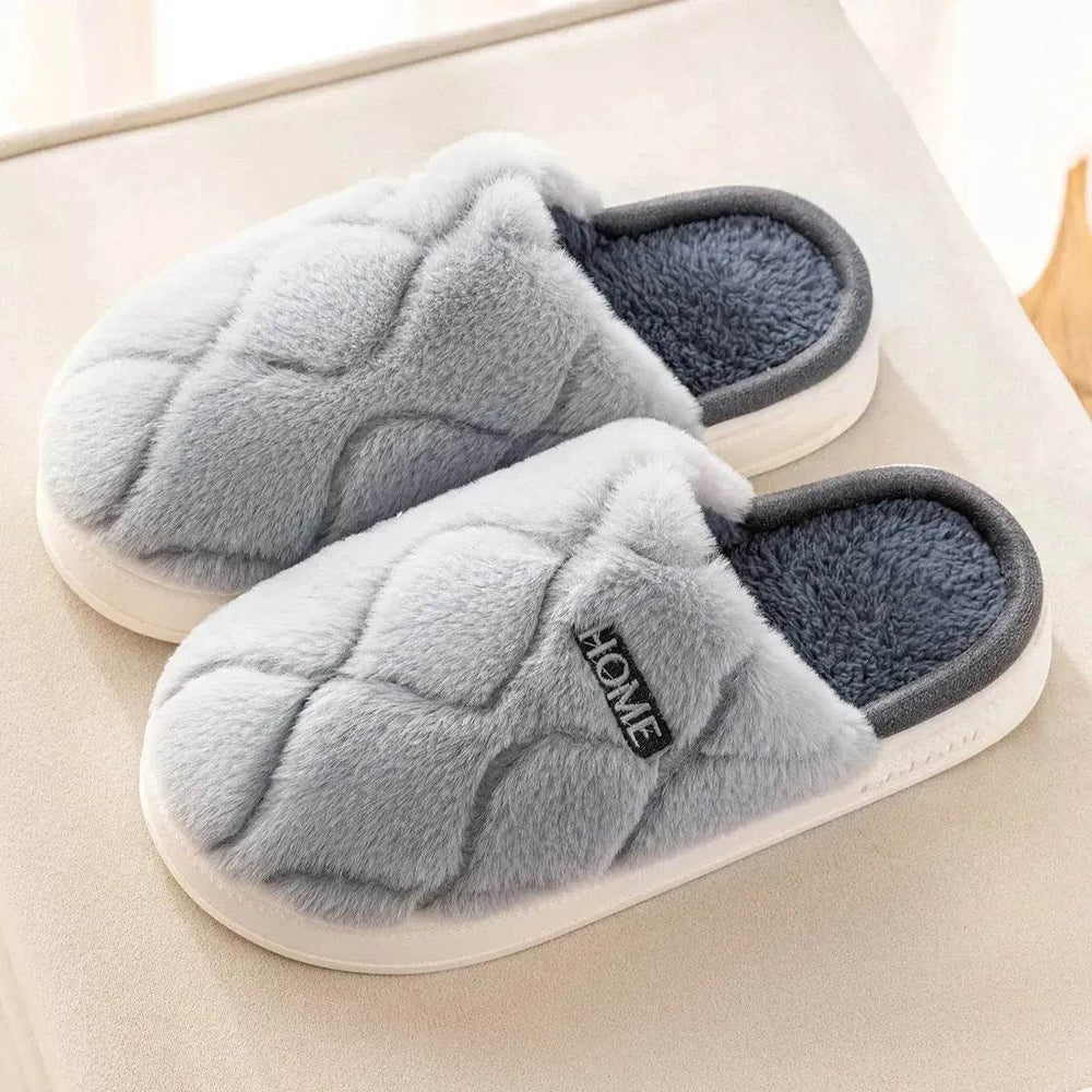 Plush Slippers Winter For Women Indoor Floor Bedroom Home Slipper Warm Solid House Shoes Men Couple - EX-STOCK Canada