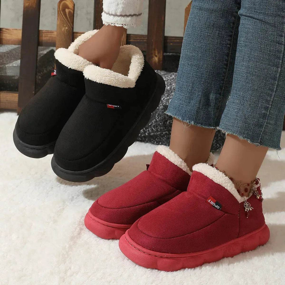 Winter Plush Cotton Shoes Women Men Warm Suede House Shoes For Parents Solid Color Thick-soled Garden Shoes Outdoor - EX-STOCK Canada