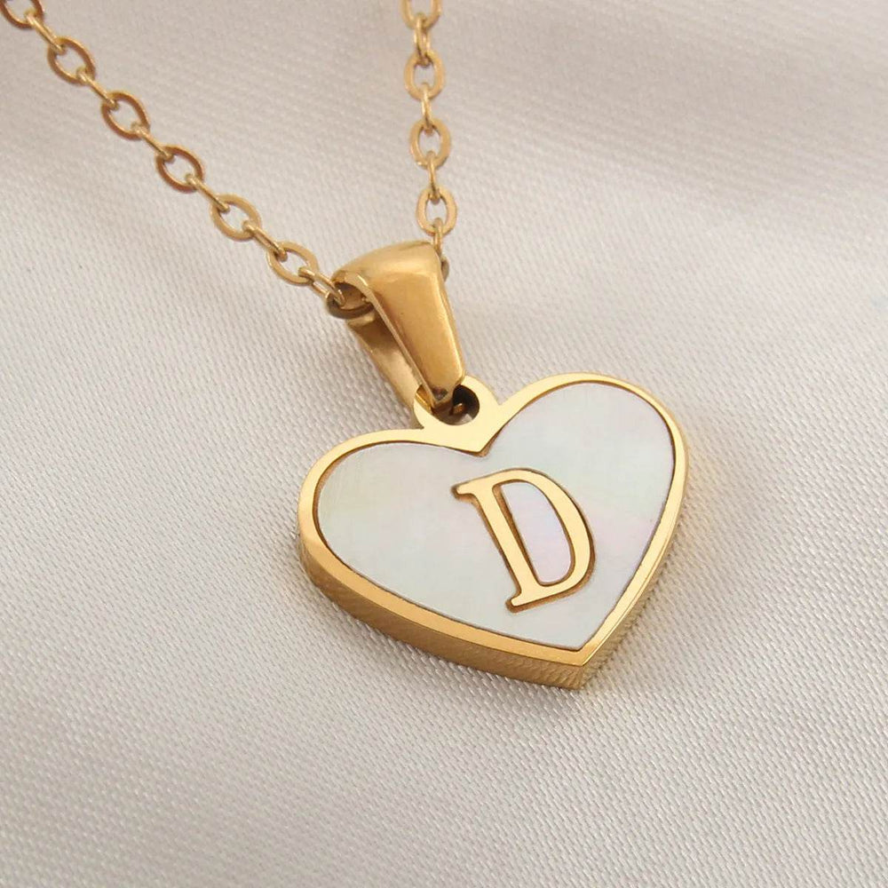 26 Letter Heart-shaped Necklace White Shell Love Clavicle Chain Fashion Personalized Necklace For Women Jewelry Valentine's Day - EX-STOCK Canada