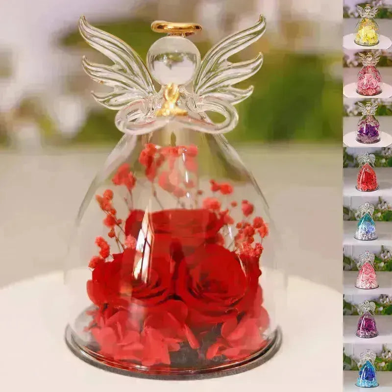 Boîte cadeau à fleurs éternelles Boîte cadeau de rose séchée pour le Nouvel An de Noël pour la Saint-Valentin décor