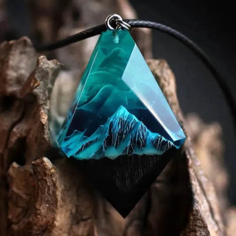 Snow Mountain Aurora Luminous Pendant Noctilucent Resin Necklace - EX-STOCK Canada