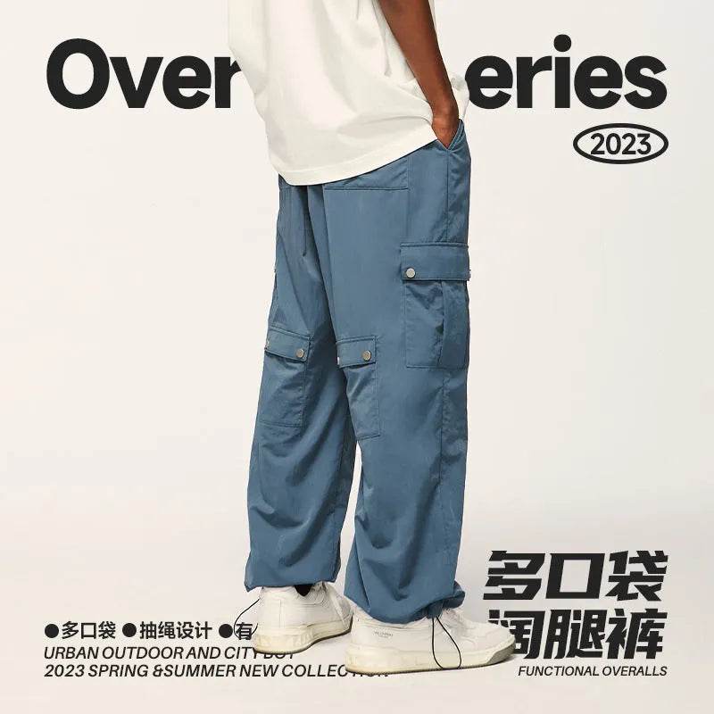 Multi-Pocket Workwear Wide-leg Pants Light And Smooth Casual Cargo Pants - EX-STOCK Canada