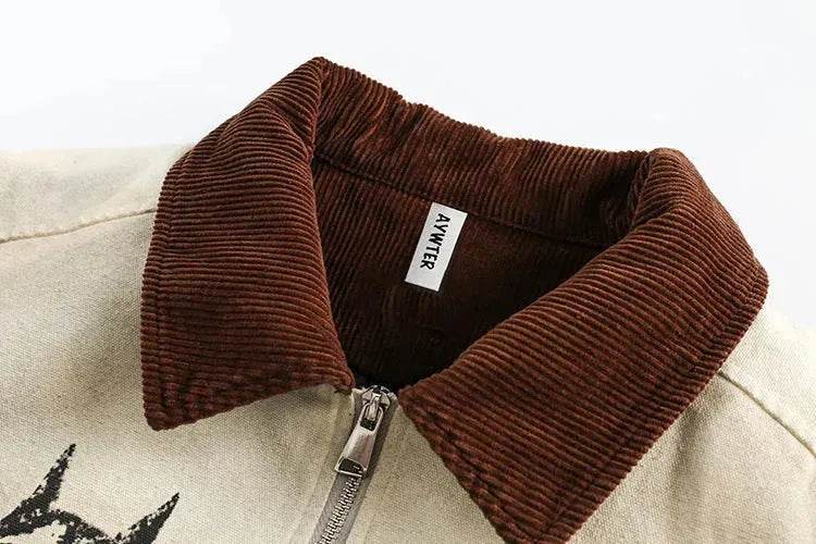 Casual men Retro Heavy Lapel Cotton padded jacket Hip pop street style - EX-STOCK Canada