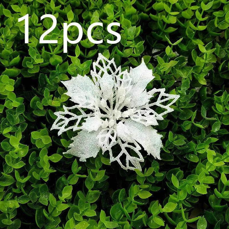 Glitter Artifical Christmas Flowers Christmas Tree Decorations For Home Fake Flowers Xmas Ornaments New Year Decor - EX-STOCK Canada