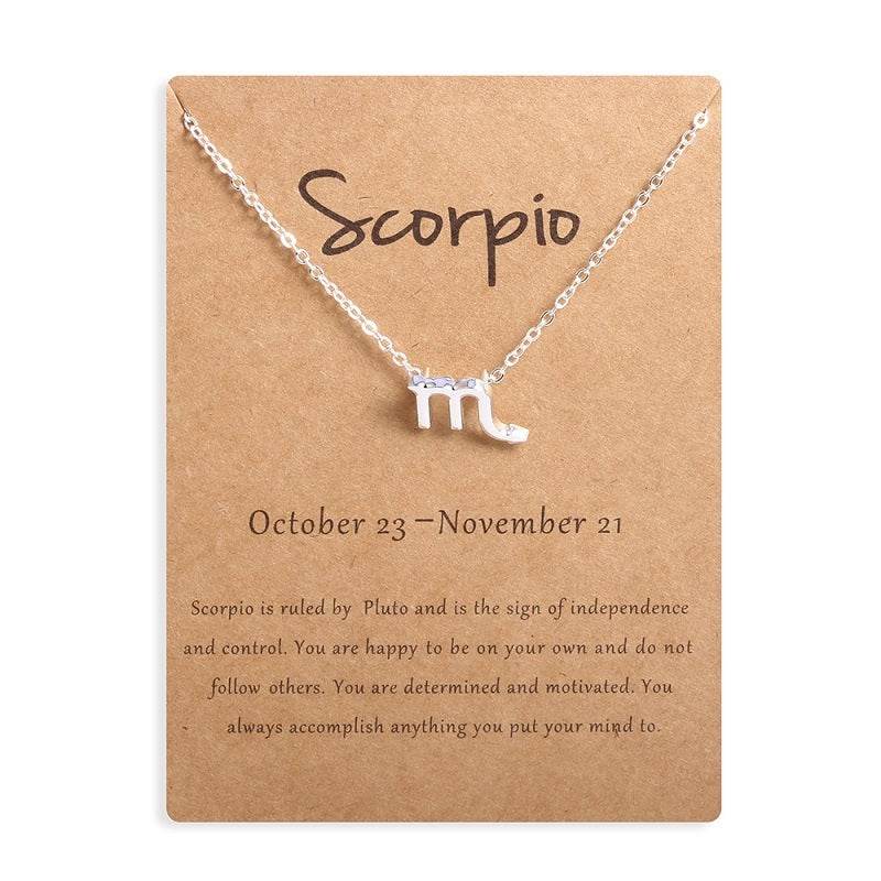 12 Zodiac Sign Necklaces With Gift Card Constellations Pendant Necklace Jewelry - EX-STOCK Canada