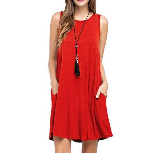 Casual Summer dress Women Pocket Dress Ladies beach mini dress - EX-STOCK Canada
