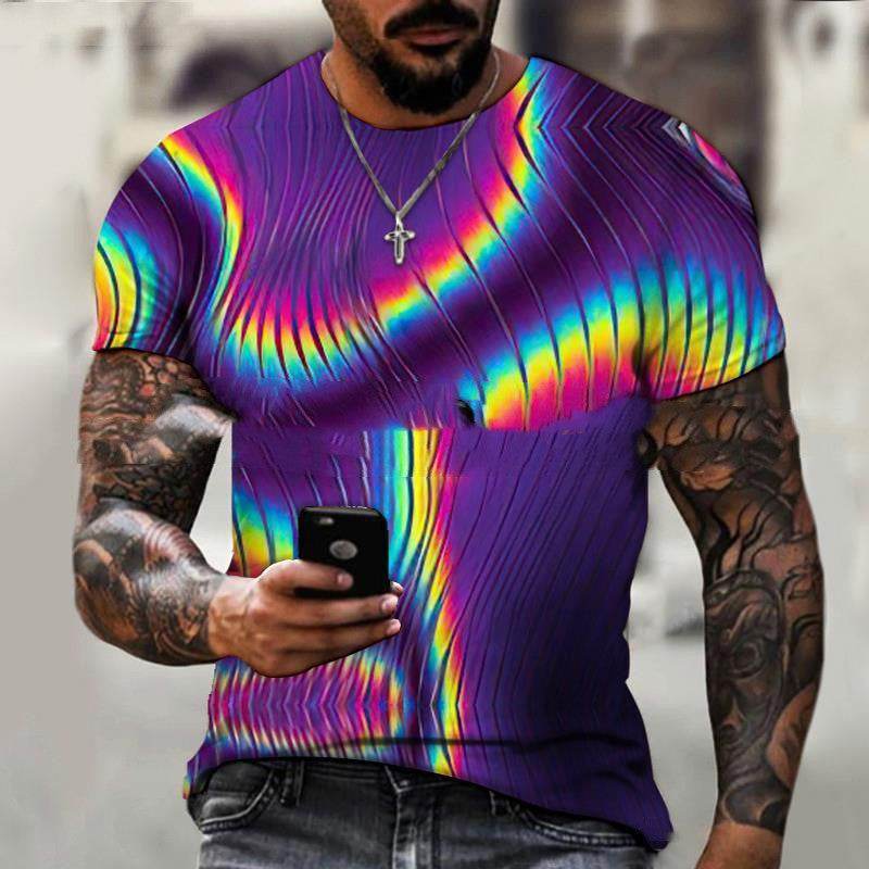 Men's Black Tech 3D Printed Short Sleeve T-Shirt EX-STOCK CANADA