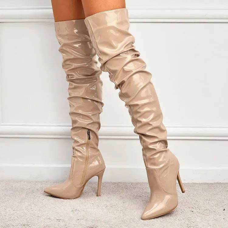 Stivali Lunghi al Ginocchio Donna Moda Tacchi Altissimi Scarpe da Festa - EX-STOCK Canada
