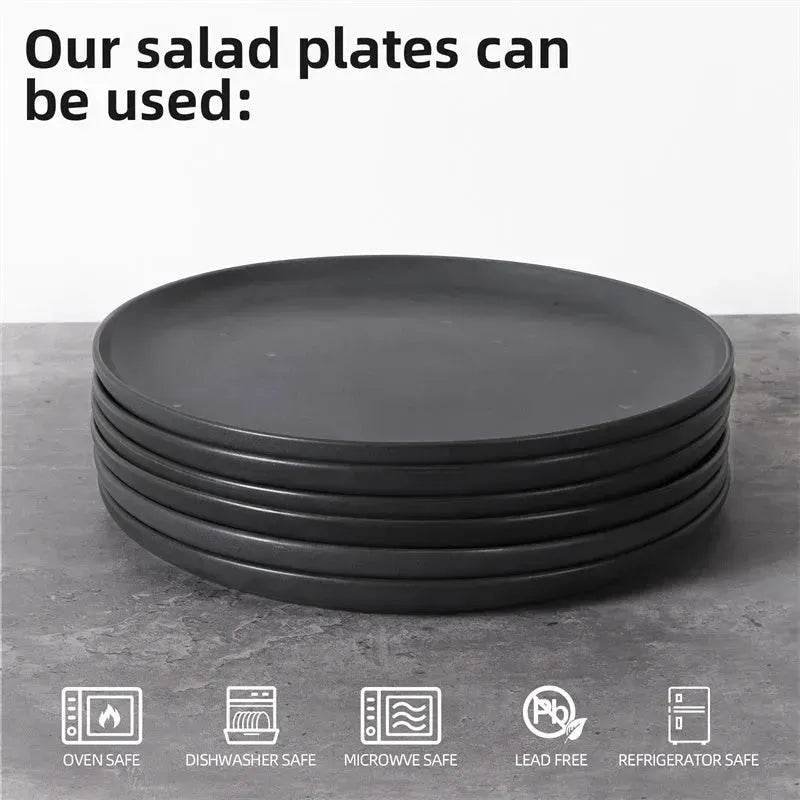 6PCS Flat Ceramic Steak Plate Salad Plates - EX-STOCK Canada