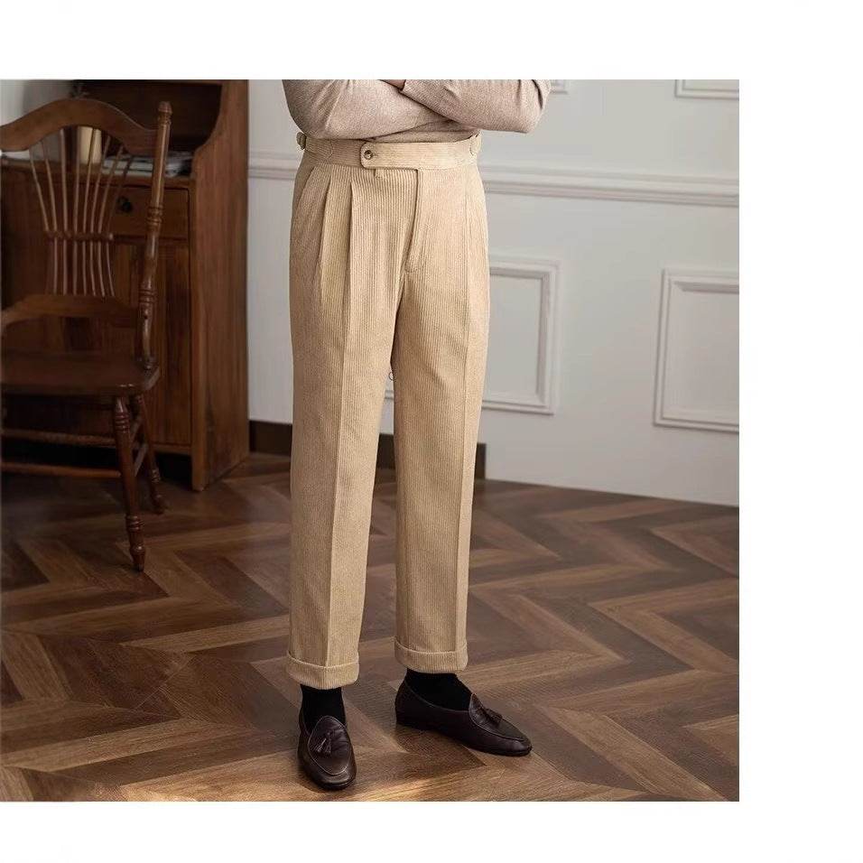Men Autumn And Winter Corduroy Smooth Ankle-length trouser for work - EX-STOCK Canada