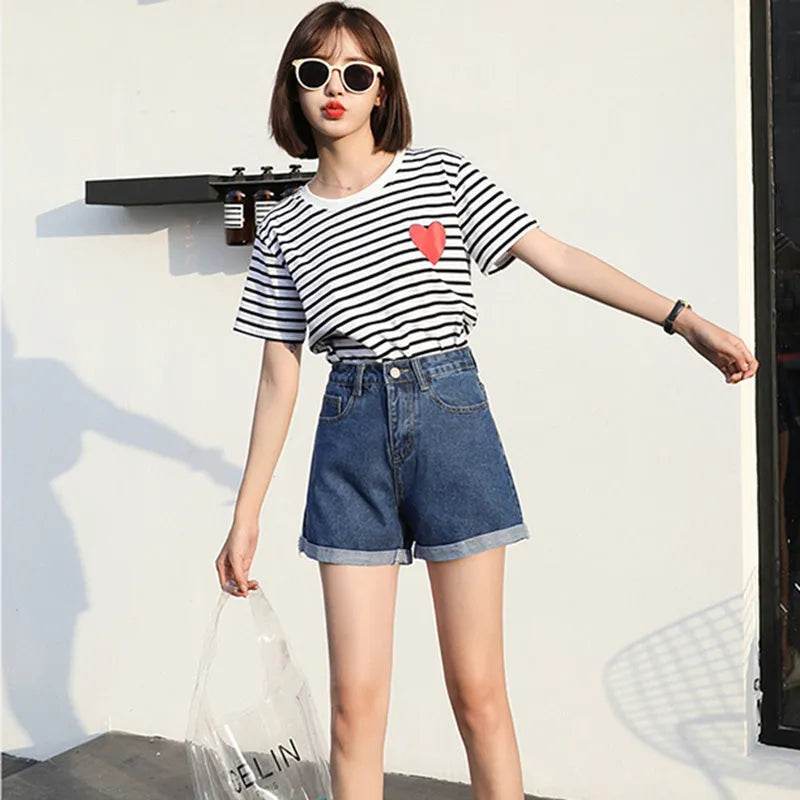 High Waisted Smoked Gray Denim Shorts For Women - EX-STOCK Canada