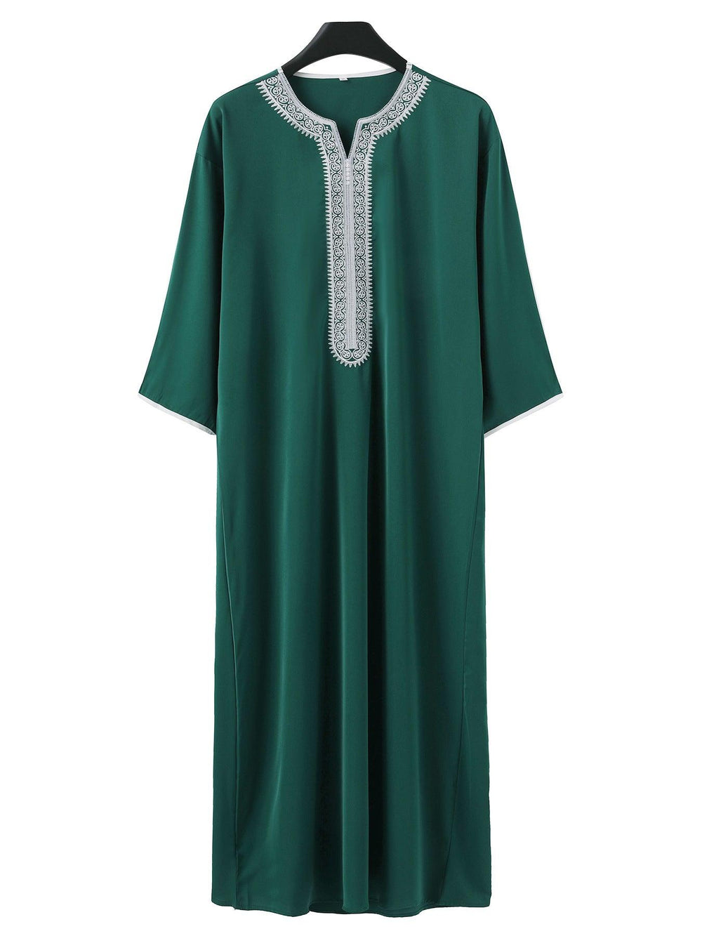 Traditional Arab Thobe for Men, Muslim Long Robe Middle Eastern Style