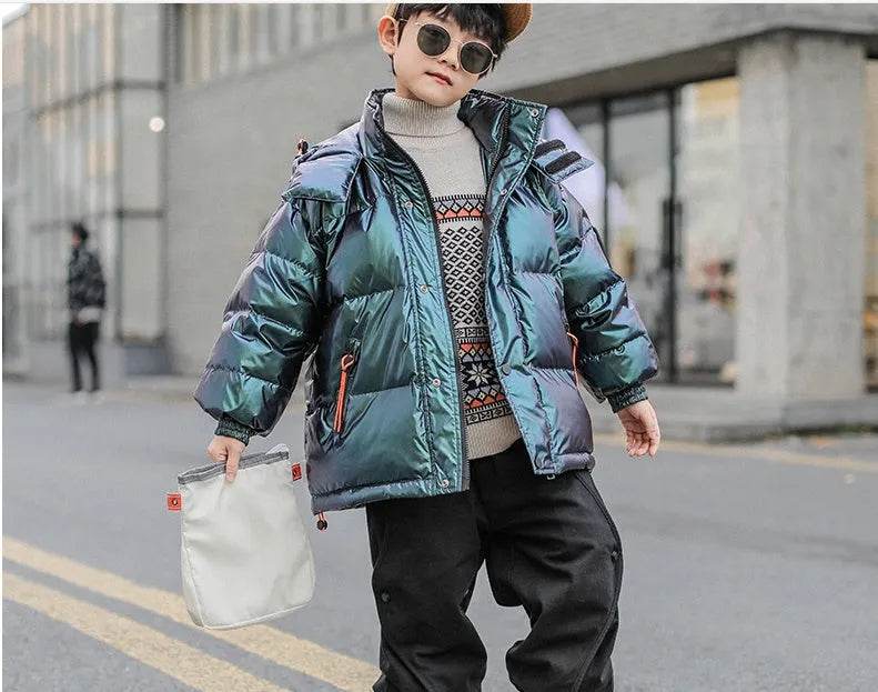 Western Style Big Kids Thick Winter Children's White Duck Down Jacket - EX-STOCK Canada