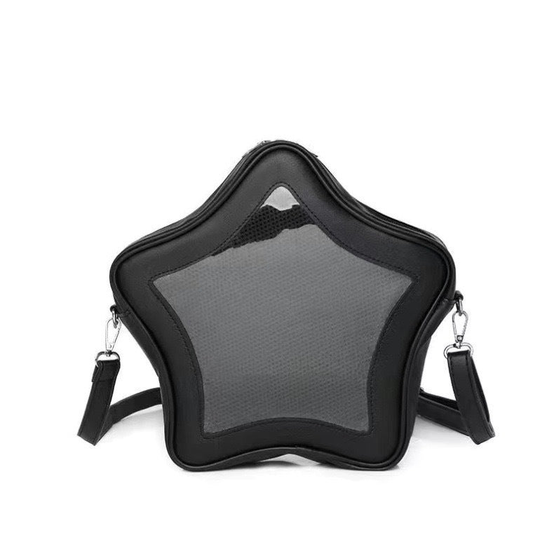 Star-Shaped Ita Crossbody Bag – Transparent Window PU Bag | 5 Colours