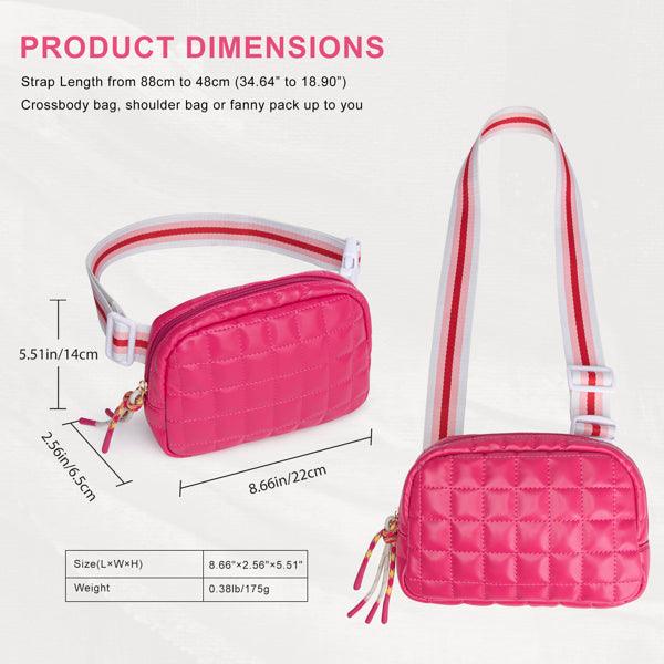 Puffer Bag Quilted Belt Bag Small Puffy Fanny Pack For Woman Running Traveling Hiking Workout Sports With Adjustable Strap-Rose EX-STOCK Canada