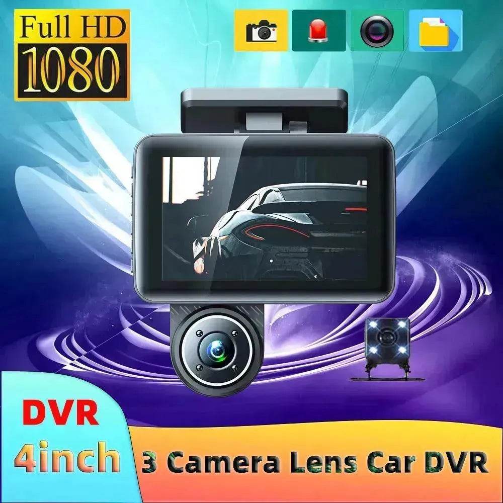 Smart WDR AND HDR 4 Inch Dashcam HD 1080P Infrared Night Vision Camera, 170 wide angle with reverse image Motion detection, Loop video, front and back video function suitable for your car and house. - EX-STOCK Canada