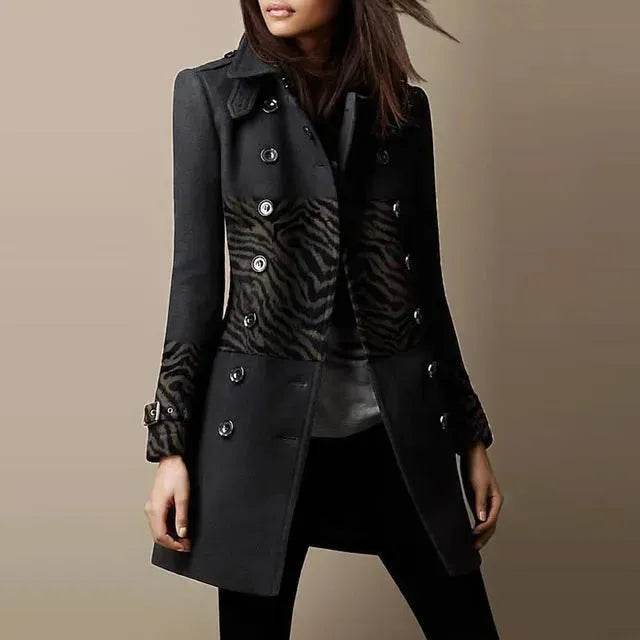 Ladies Spring Winter Long Jacket Wool Trench Coat Winter Workwear - EX-STOCK Canada