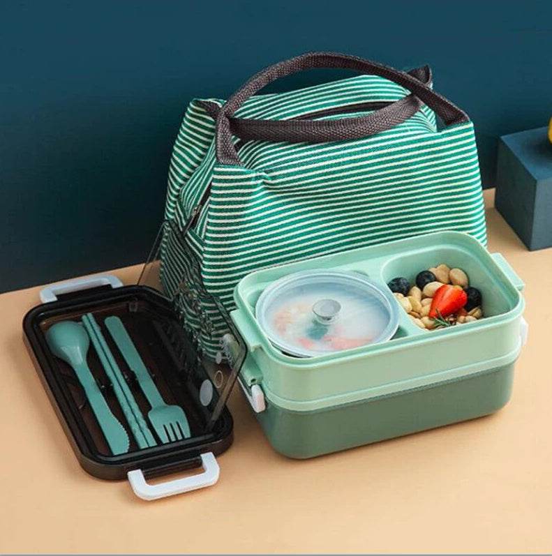 Insulated Stainless Steel Double-Layer Lunch Box for Work & School - EX-STOCK Canada