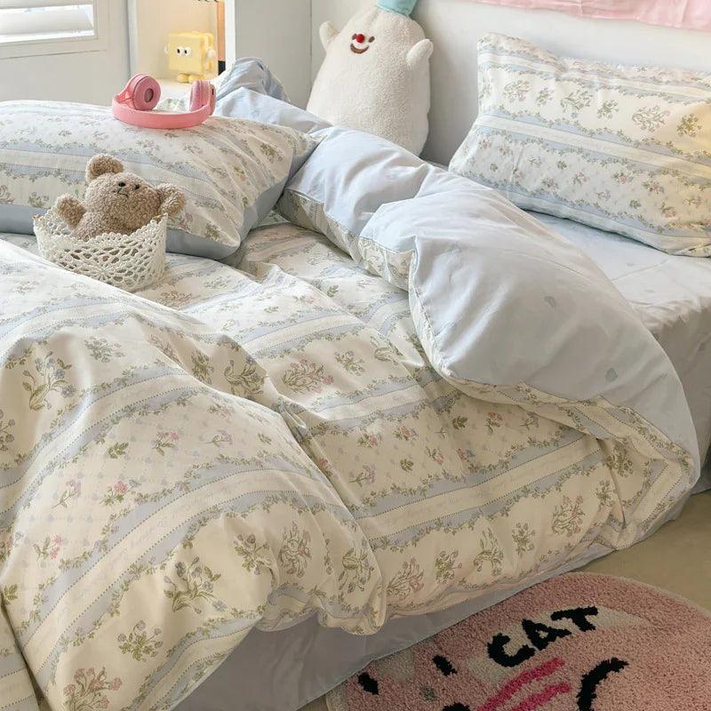 Four-piece Bed Set Pure Cotton Student Dormitory Duvet Cover Sheets EX-STOCK Canada
