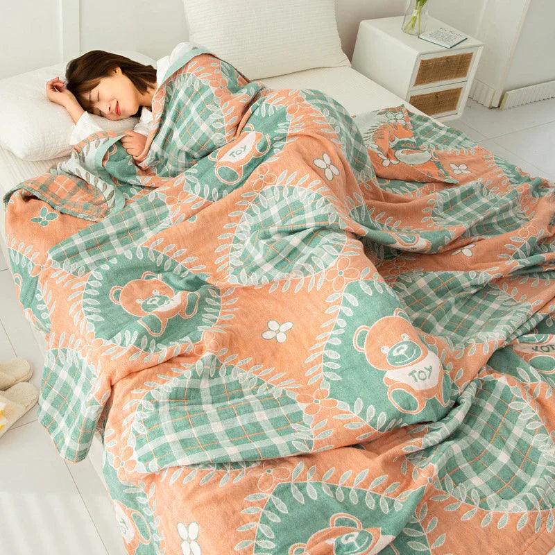 Couverture serviette en gaze de coton à quatre couches Couverture pour climatisation Couette fineEX-STOCK Canada