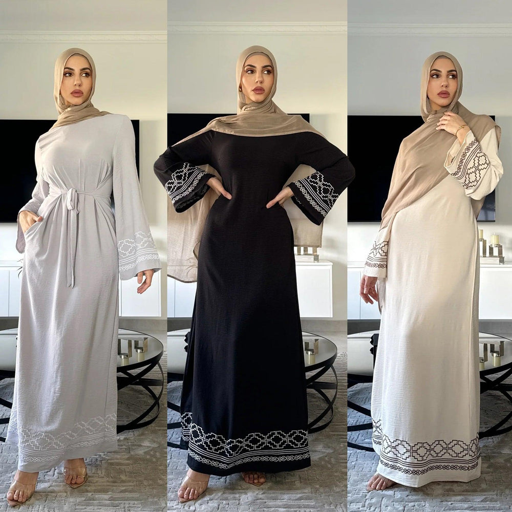 Moda Femminile Ricamata Personalità Abito Musulmano - EX-STOCK Canada