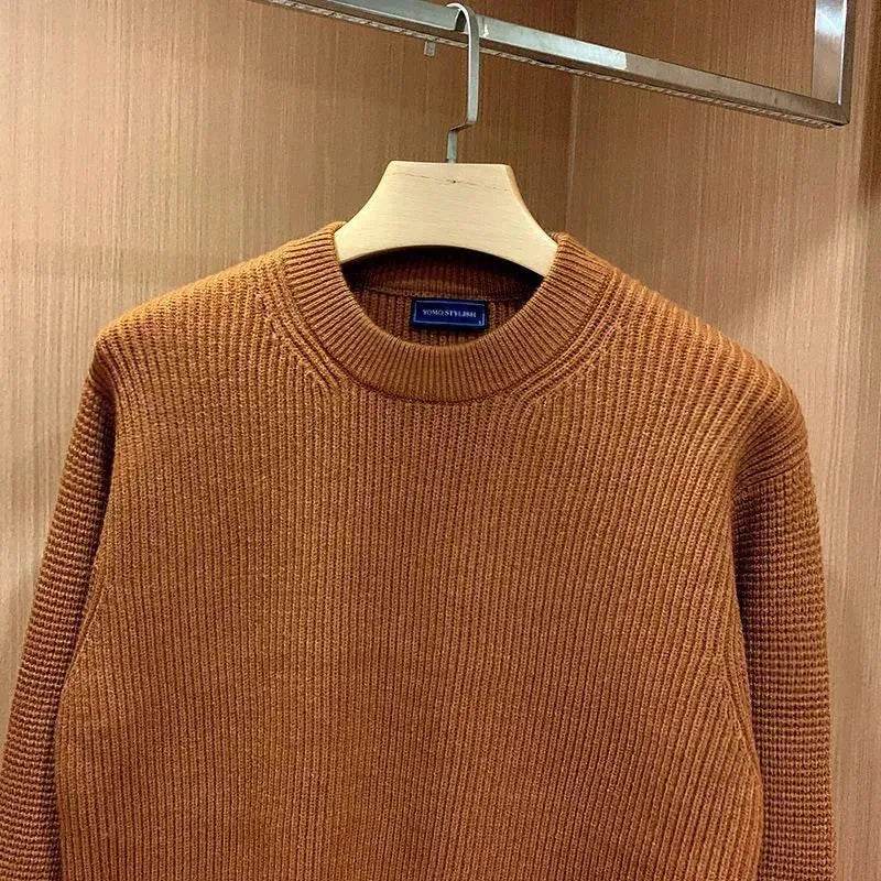 Autumn Fashion Knitted Woolen Thick Round Neck Pullover Sweater for men - EX-STOCK Canada