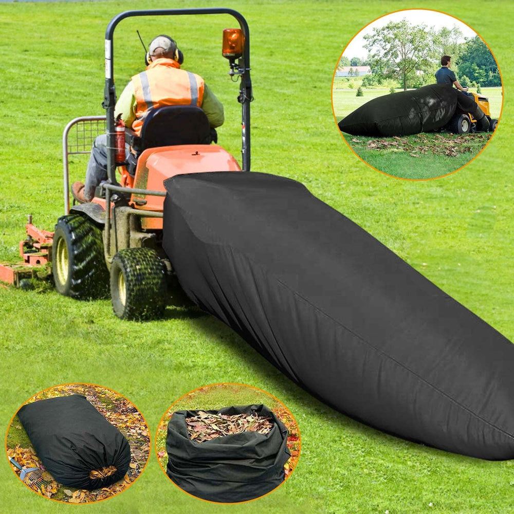 Bolsa para hojas de tractor de césped para cortacésped montado, bolsa de hojas reutilizable de gran capacidad, bolsa recogedora de césped negraEX-STOCK Canada