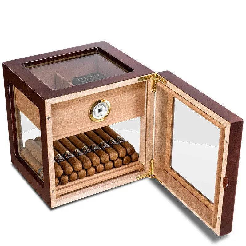Lacquer Luxury Transparent Cedar Wood Cigar Humidors Box - EX-STOCK Canada