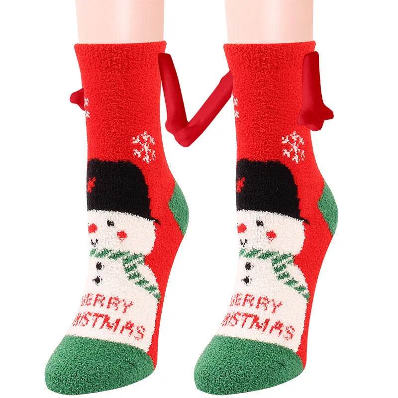 Soft Carton Christmas-themed Fleece Winter Home socks for Women - EX-STOCK Canada