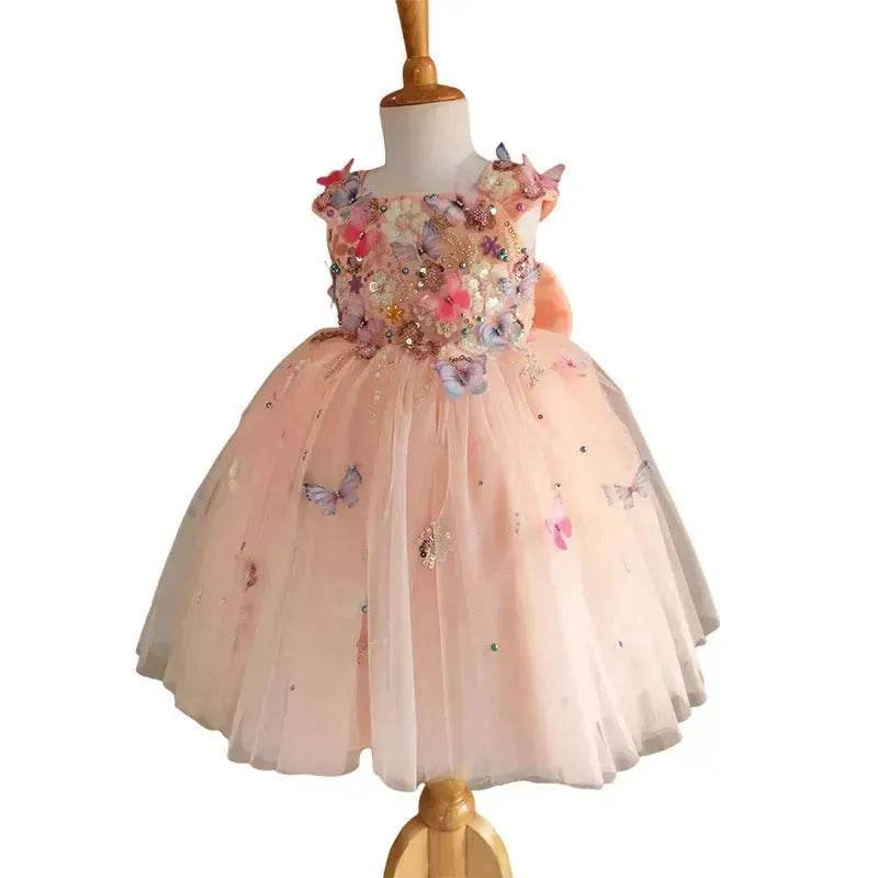 Children's Handmade Flower Fashion Special Dress Princess Ball Gown Dress Birthday Photoshoot Dress for girls Party dress for kids - EX-STOCK Canada