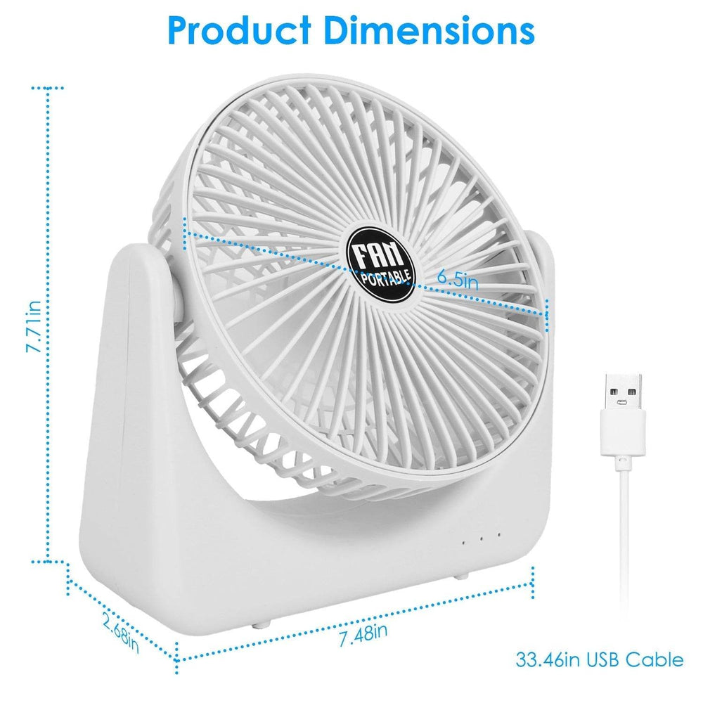 6.5in Desk Fan USB Powered 2 Speeds Table Cooling Fan Tilt Quiet Desktop Fan For Bedroom Office - EX-STOCK Canada