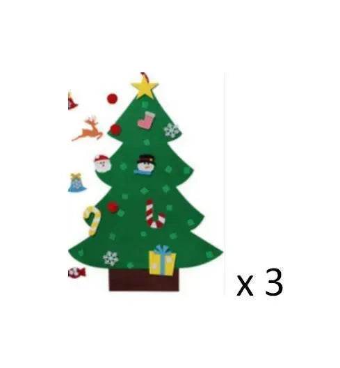 DIY Felt Christmas Tree New Year Toddler Kids Handmade Gift Toys Door Wall Hanging Ornaments Holiday Party Home Decor Set - EX-STOCK Canada