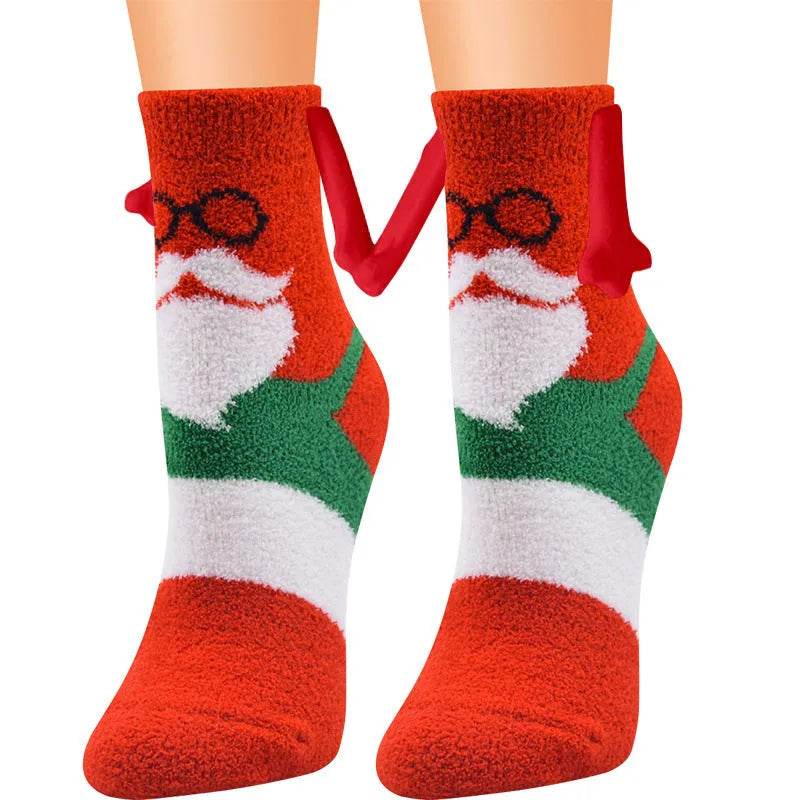 Soft Carton Christmas-themed Fleece Winter Home socks for Women - EX-STOCK Canada