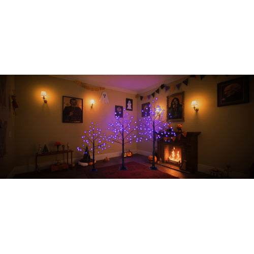 3 Pac Halloween Spooky Tree With Purple Lights, 4FT 5FT And 6FT, Lighted Black Tree For Halloween Decoration - EX-STOCK Canada