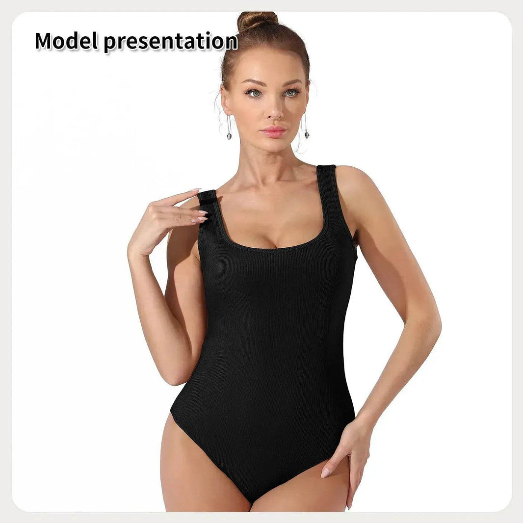 One piece Full body shaper Sleeveless Square neckline Bodysuit - EX-STOCK Canada