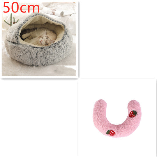 2 In 1 Dog And Cat Bed Pet Winter Bed Round Plush Warm Bed House Soft Long Plush Pets Bed Pet Products EX-STOCK Canada