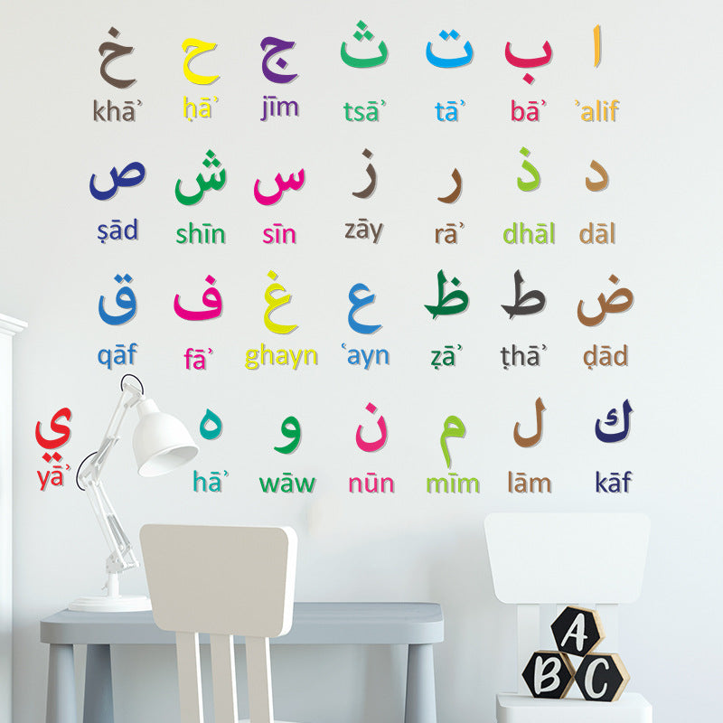 Autocollant mural décoratif pour chambre d'enfants d'école maternelle numérique arabe coloré à la maisonEX-STOCK Canada