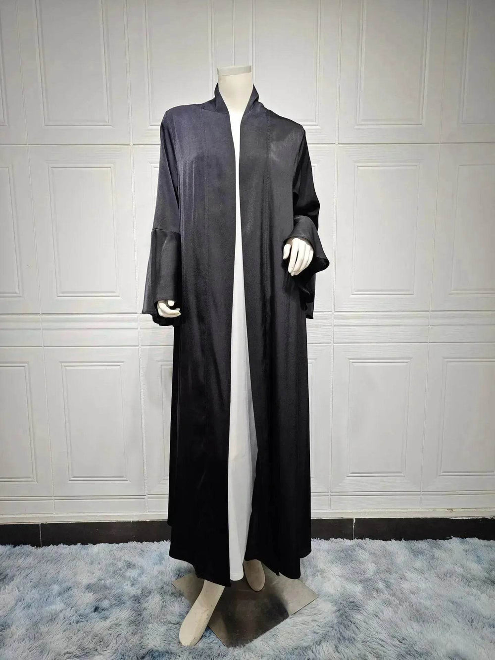 Abaya two piece set Elegant Satin Plain Color Abaya Kimono Open front Abaya Dubai Abaya wear for Middle East Women - EX-STOCK Canada