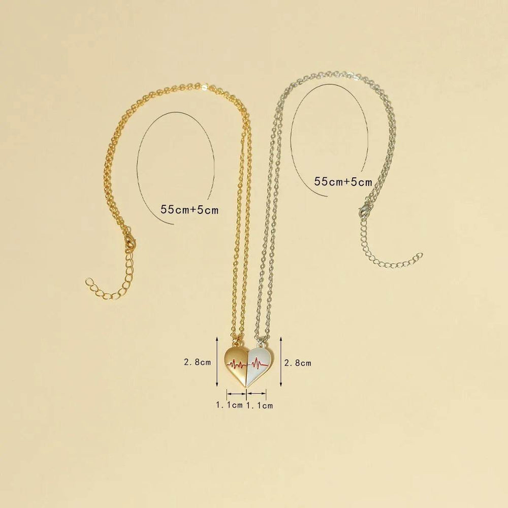 Heartbeat Magnetic Heart Necklace Love Couple Jewelry - EX-STOCK Canada