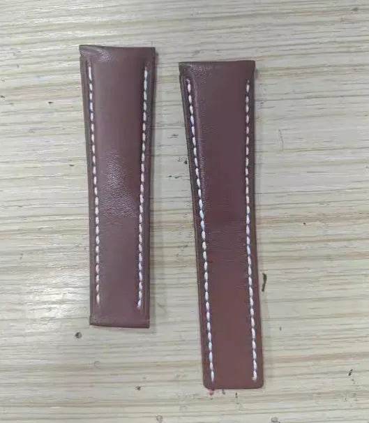 22mm 24mm Black Brown Blue Bamboo Grain Cowhide Watch Strap - EX-STOCK Canada