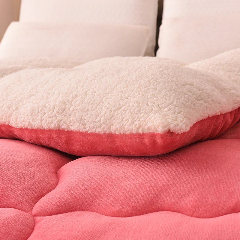 New Thick Lambskin Winter Duvet Insert Double-sided Velvet Lambswool Warm Quilt EX-STOCK Canada
