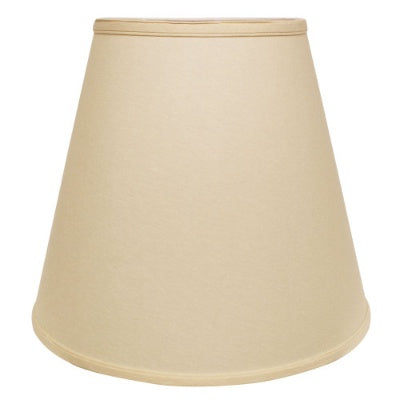 Extra Deep Empire Hardback Lampshade With Washer Fitter, Beige Color Fabric Lampshade For Table Lamps, Natural Linen, 9 Top X 16 Bottom X 14 Height EX-STOCK